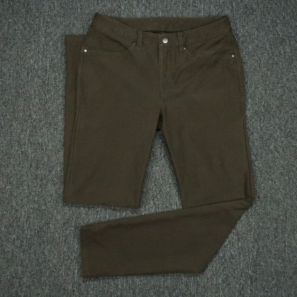 Lululemon Pants Men 30x32 Green ABC Slim Fit Trouser Zip Pocket‎ Chino Utilitech